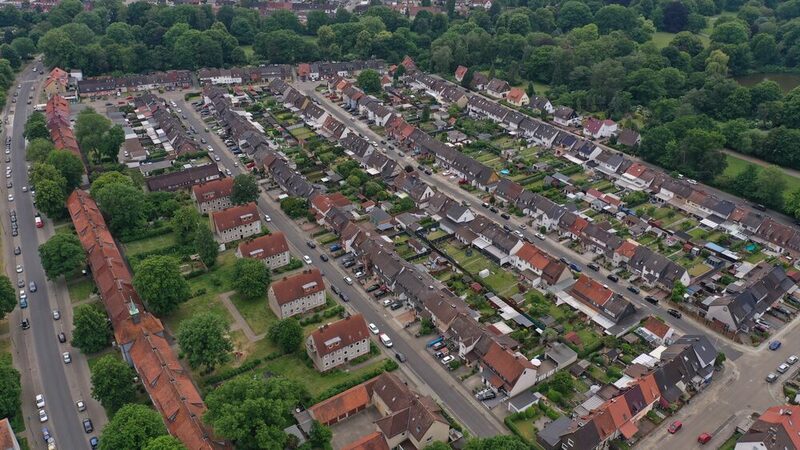 Ein Blick von oben auf die Swindonstraße.