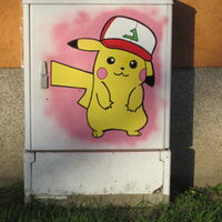 Pikachu ist am Pappeldamm 49c/Lange Hecke zu sehen.