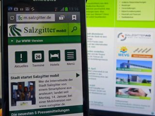 Mobile Salzgitterseite vor der www-Version.