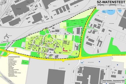 Plan des zukünftigen Industrieparks.