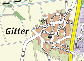 Der Stadtteil Gitter auf dem Stadtplan