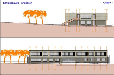 Ansicht geplantes Schulgebäude