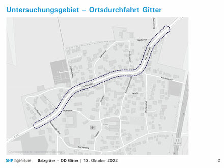 Das Untersuchungsgebiet in Gitter