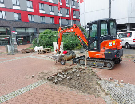 Die Arbeiten für die neue WC-Anlage haben begonnen.