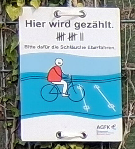 Hinweisschild zur Radverkehrszählung