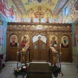 Altar der romänisch-orthodoxen Kirche in Lebenstedt